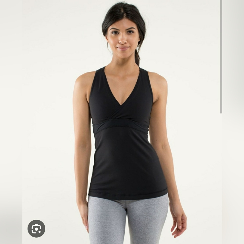 Lululemon Deep V Tank with Mesh Detail - Silver/Gray